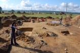 Obszar cmentarzyska w trakcie badań wykopaliskowych